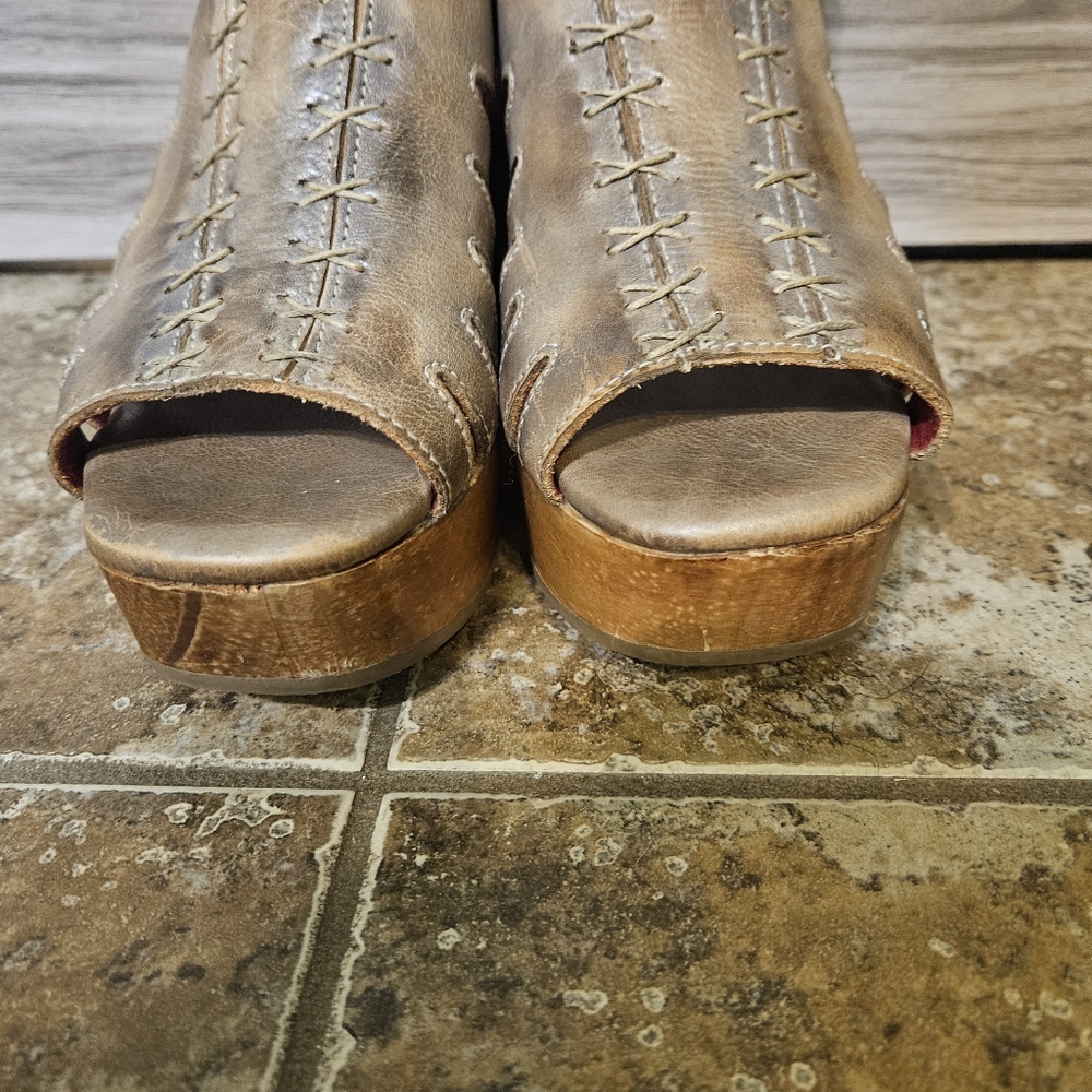 Free People Bed Stu Fontella Platform Clog Sandal  Tan Rustic - Picture 11 of 14